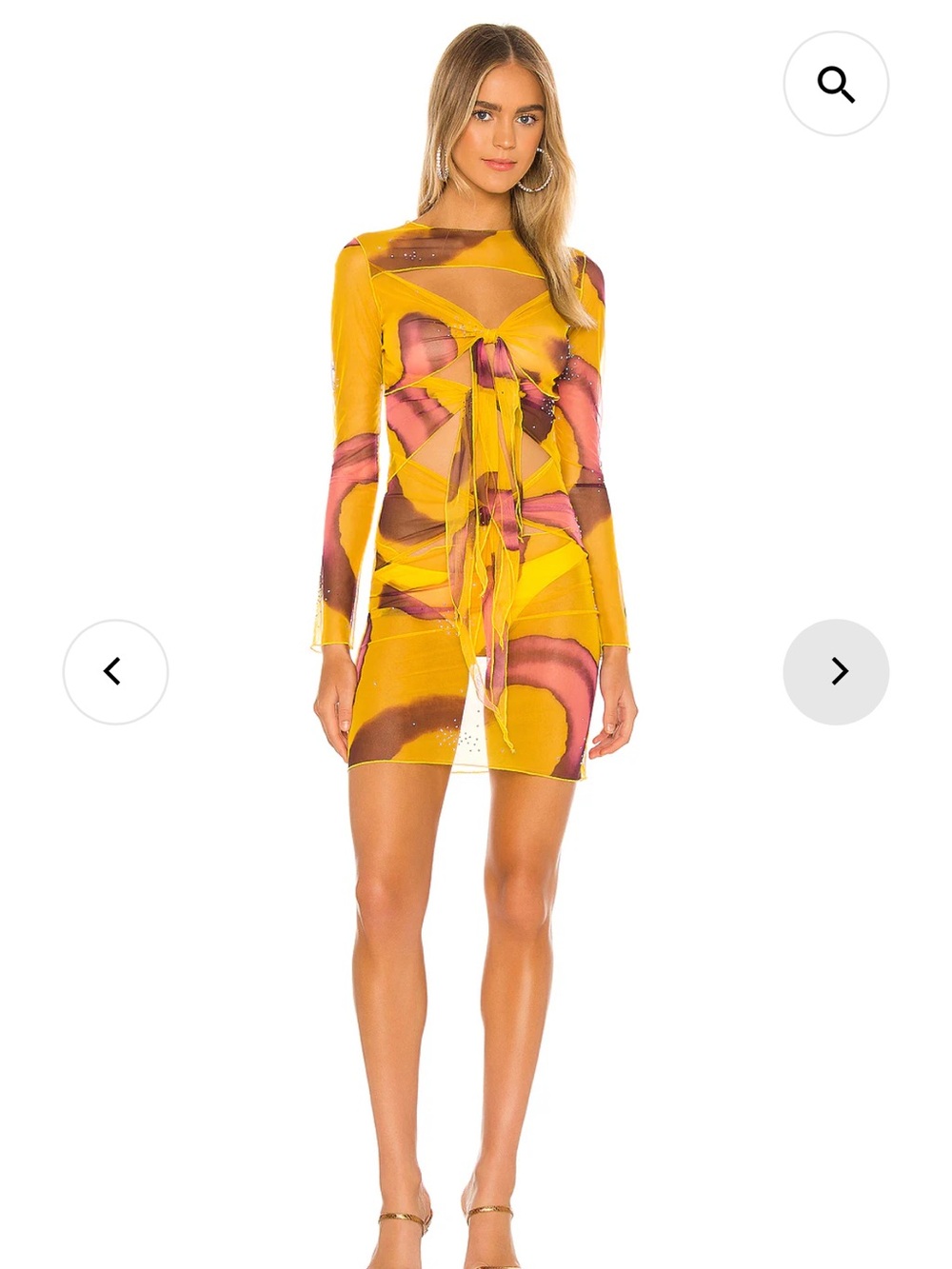 Kim Shui Swirl Print Mesh Tie Dress